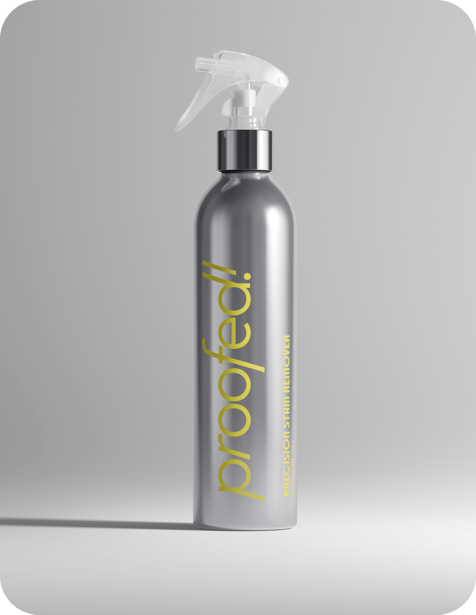 Load image into Gallery viewer, Proofed Precision Stain Remover Silver bottle with white spray nozzle