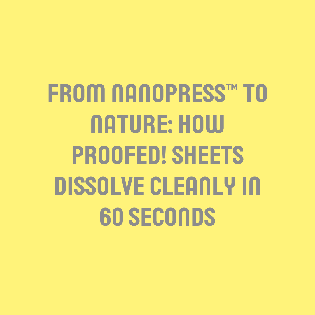 Text saying sheets dissolve in 60 seconds