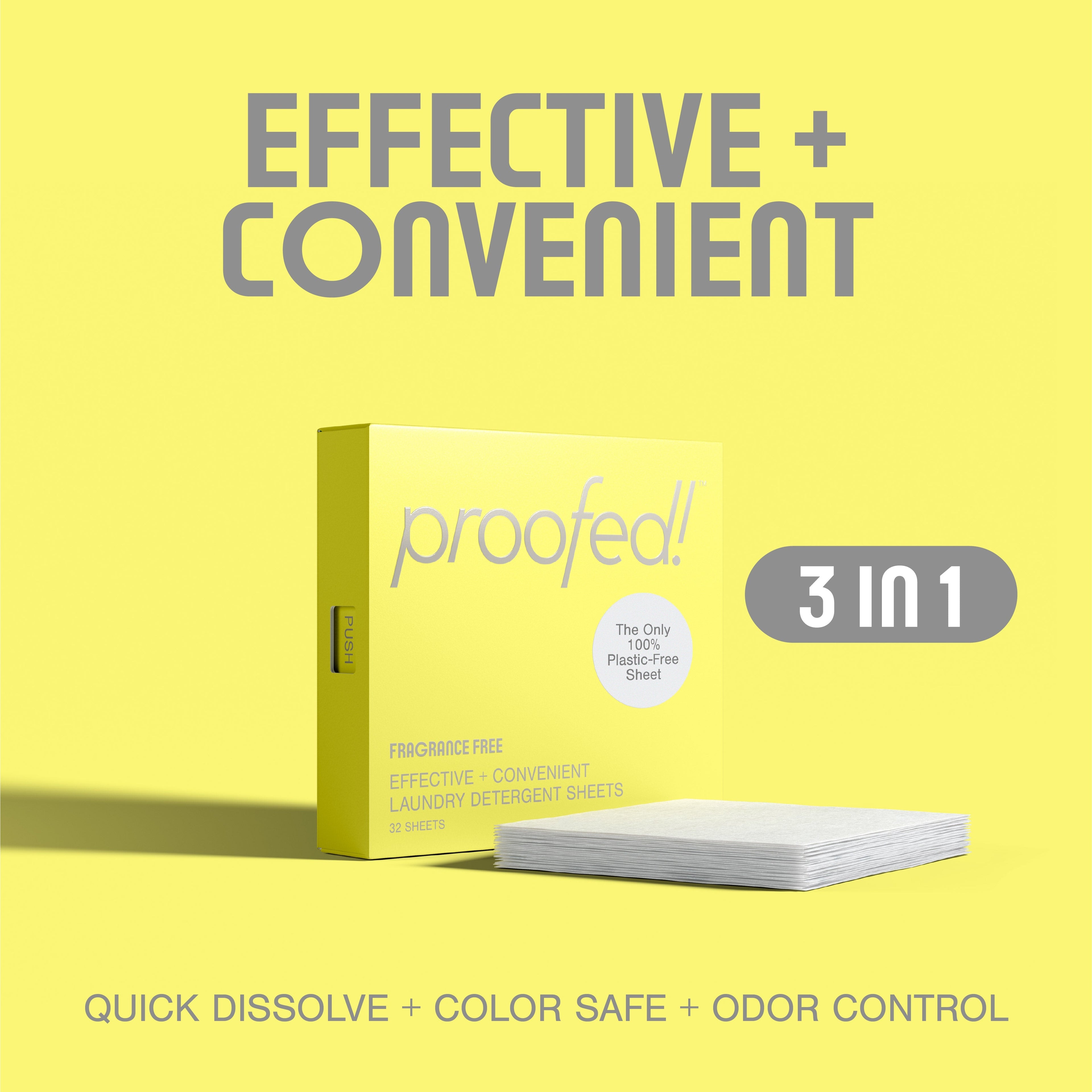 Proofed! Laundry Detergent Sheets in and out of box